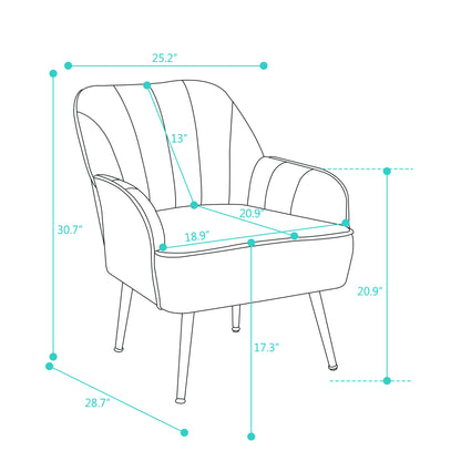 Leisure Fauteuil – Relaxstoel – Velvet Stoel – Leesstoel – Zitsfauteuil – Donkerblauw – Zacht Velvet – Compact Ontwerp