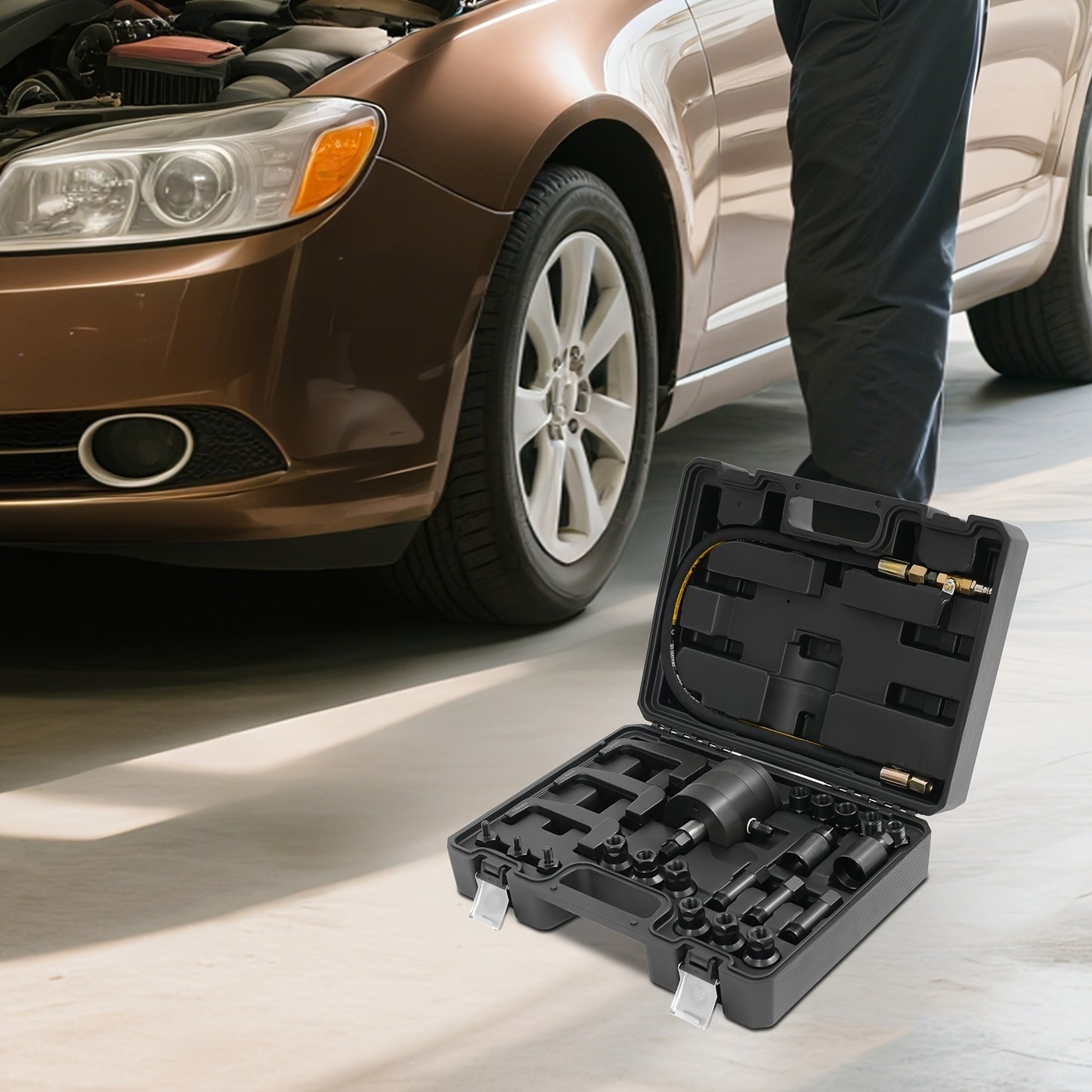Diesel Injector Puller – Injector Trekker – Injector Demonteerset – Pneumatische Injectorverwijderaar – Diesel Injector Ontmantelingsset – 24-delig – Carbon Stalen Constructie – Compleet Met Koffer