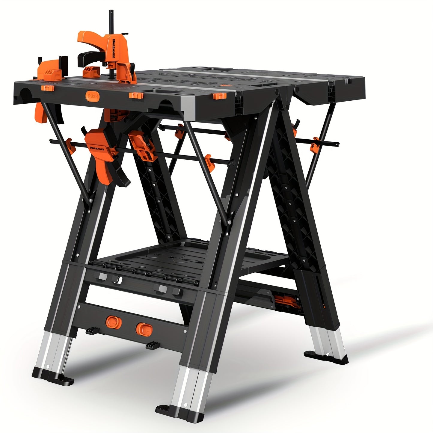 Werkbank – Zaagbok – Klusbank – Tafel – Opvouwbare Werktafel – 2-in-1 Multifunctioneel – Verstelbare Hoogte – Ruimtebesparend Design