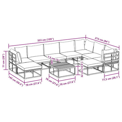 Loungeset Tuin – Garden Sofa Set – Tuinmeubel Loungeset – Modulaire Loungeset – Loungeset Met Tafel – Weerbestendig Kunststof Vlechtwerk – Water- En UV-Bestendige Kussens