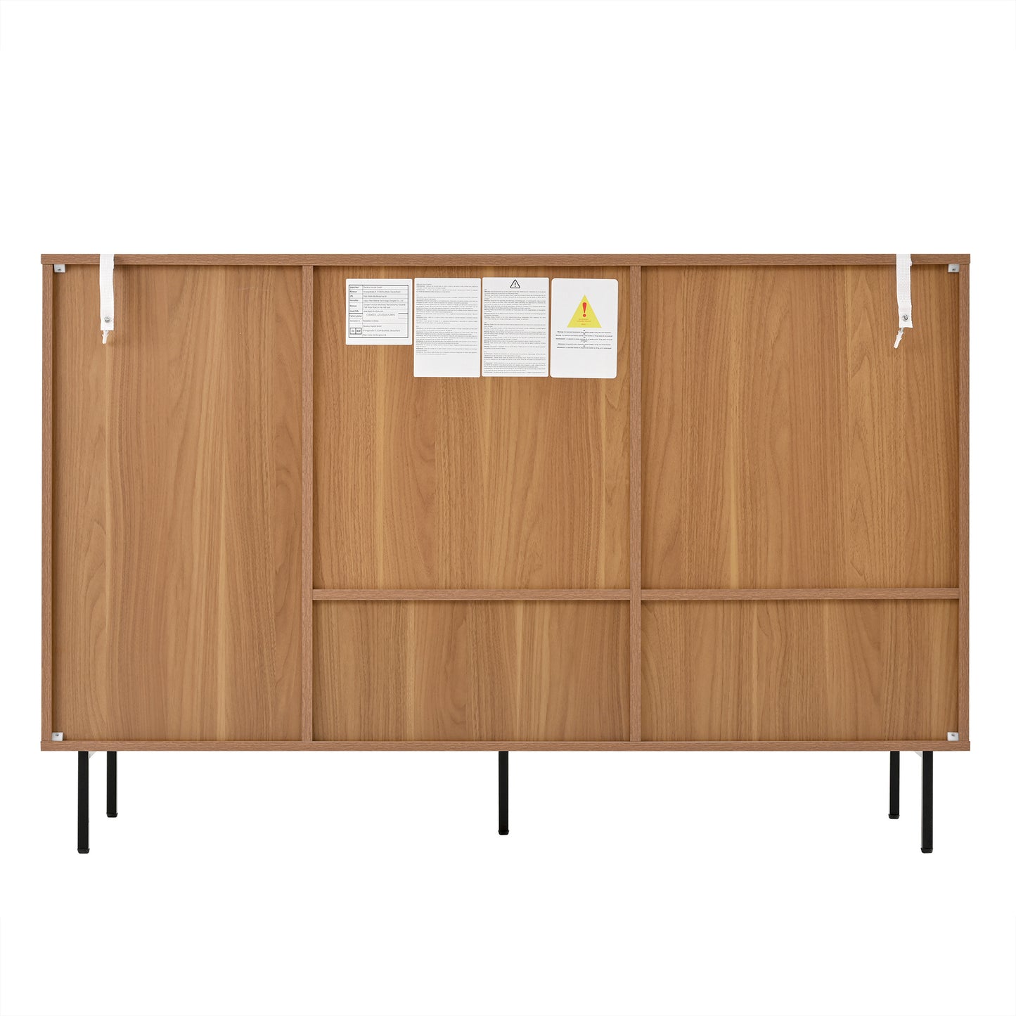 Sideboard – Dressoir – Buffetkast – Opbergkast – Kast – Modern – Houtlook Met Rattan – 140x37x91 cm – 3 Laden Met Verstelbare Planken