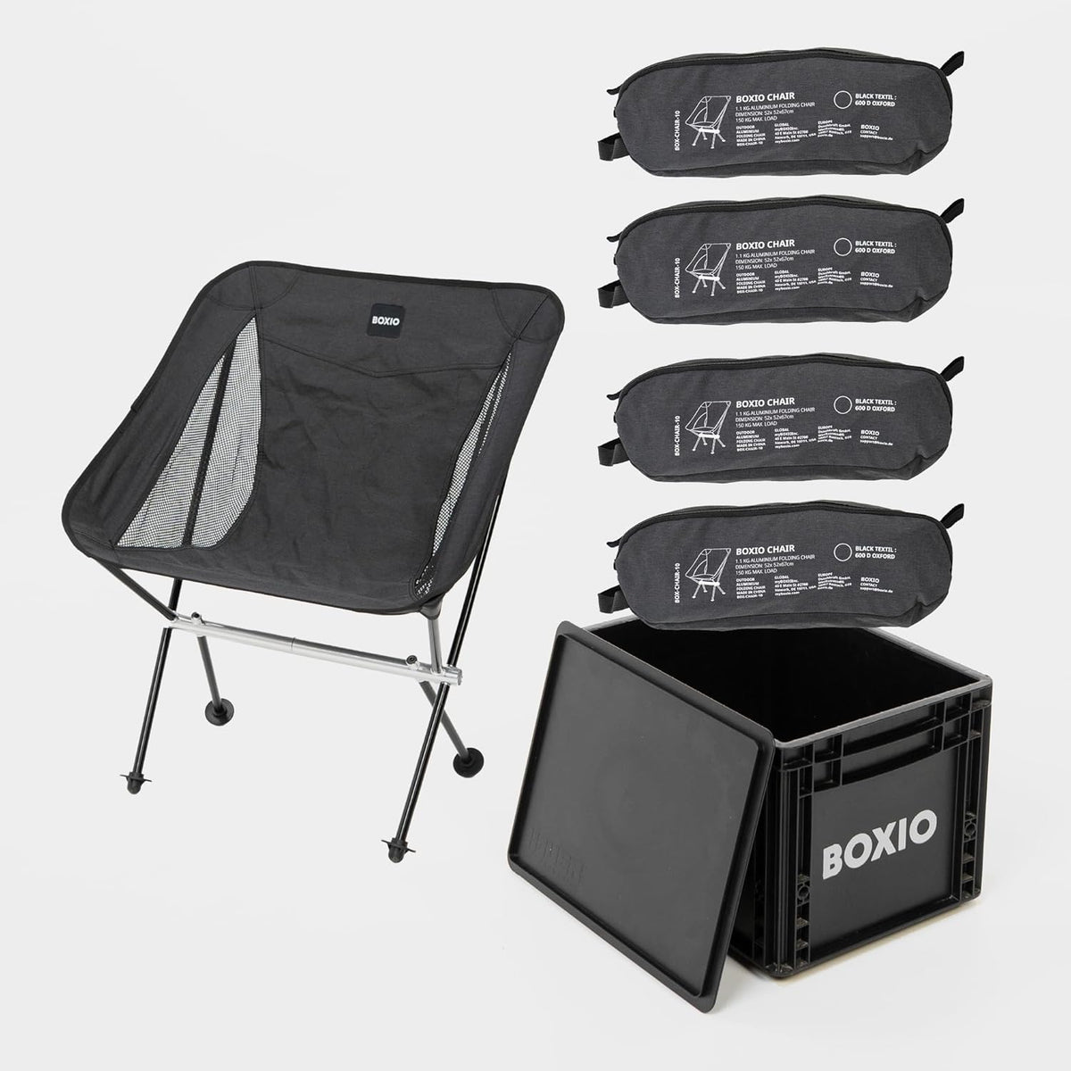 BOXIO - Chair: ultralichte campingstoel, opvouwbare klapstoel voor camping, picknick & strand | comfortabele stoel & visstoel – ideaal als strandstoel en campingstoelen outdoor (4)