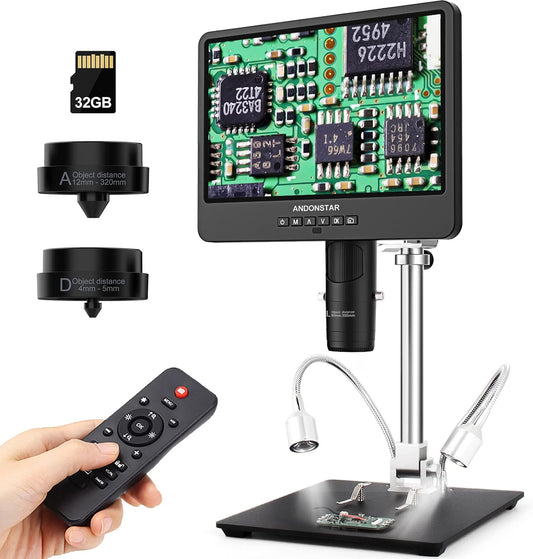 Digitale Microscoop – Soldeermicroscoop – Biologische Microscoop – Muntmicroscoop – HDMI Microscoop – 3 Verwisselbare Lenzen – UHD 2160P Video-opname