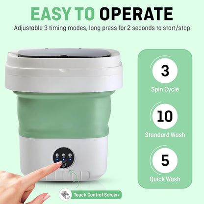 Draagbare Miniwasmachine, Hoogste Lading, Groen, 12L, Hoog rendement - QUORE