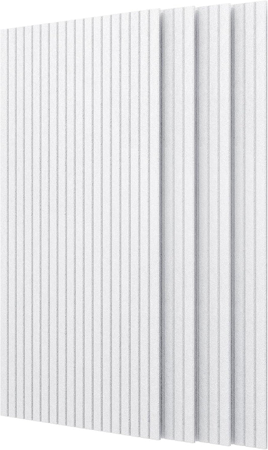 4 stuks akoestische panelen, 120x60 decoratieve geluiddichte wandpanelen, grote zelfklevende geluidsabsorberende panelen voor kantoor, thuisbioscoop, studio, wit
