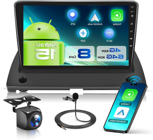 8 CORE 4G+64G Car Radio Android 13 for Volvo XC90 2004-2013, 9 Inch HD IPS Touch Screen Car Radio with DSP Wireless Carplay Android Car GPS Wi-Fi Bluetooth 5.0 FM RDS Radio Rear View Camera - QUORE