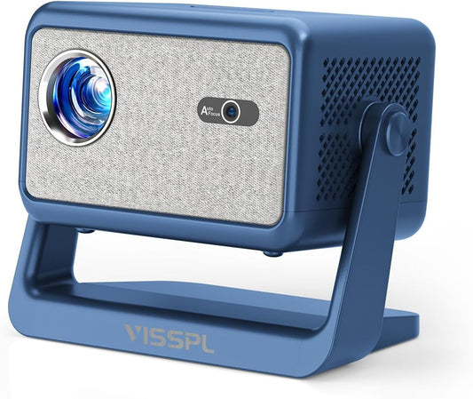[Elektrische Keystone 6D/4P] Projector 4K, 5G WiFi Bluetooth Projector 18000L, VISSPL Native 1080P Outdoor Projectoren met PPT, Zoom en Statief, Projectoren voor TV Stick/iOS/Android