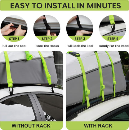 Autodaktas – Daktas – Dakbagagetas – Dakbagagezak – Dakbox Voor Auto – Groen – 20 Kubieke Voet – Waterdicht PVC