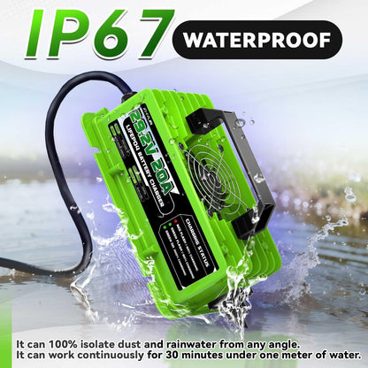 LiFePO4 Oplader – Acculader – Batterijlader – Lithium Oplader – 24V Batterijlader – Automatische Stopfunctie – Uitgebreide Beveiliging 29,2V 20A