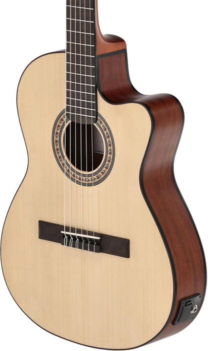 LUTHIER MANUEL RODRÍGUEZ E-Acoustische gitaar Caballero Principio - Slim Electric Neck - Massief sparren bovenblad - Achterblad/zijkanten Sapelli Mahonie - 4-Band EQ Preamp - CA-PM SE