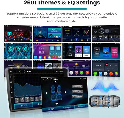 Hikity 2+64GB Car Stereo voor Ford Transit Custom 2013-2017 Draadloze Carplay Android Auto, 9 Inch Touch Screen Bluetooth Stereo met WiFi GPS EQ FM/RDS SWC Achteruitrijcamera