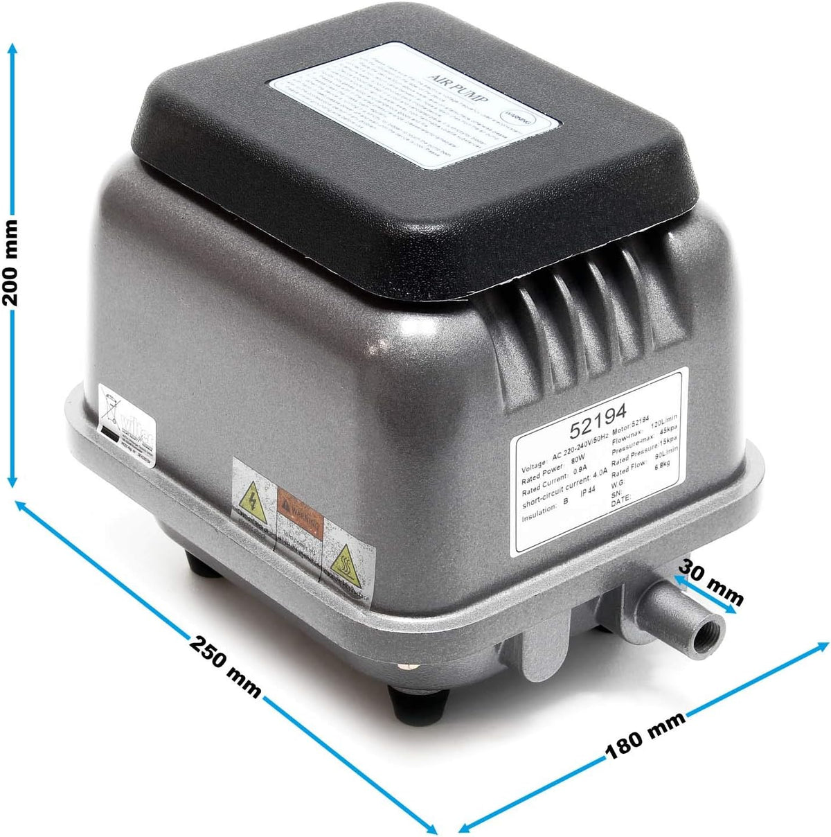 Sunsun HJB-120 elektromagnetische luchtpomp voor aquarium en/of tuinvijver