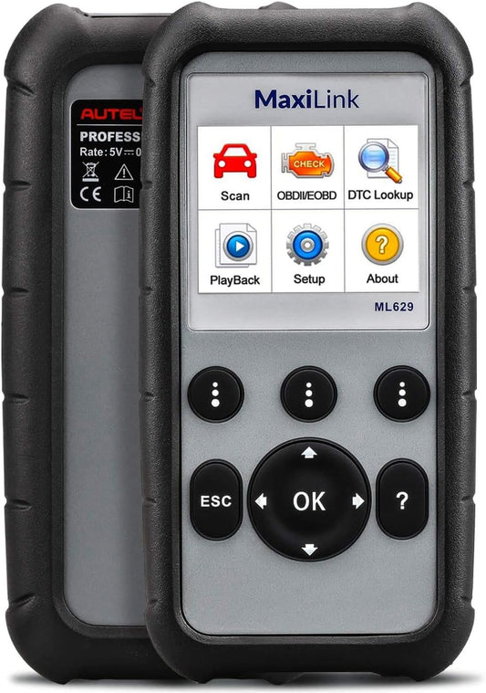 Autel ML629 MaxiLink OBD2 autoscanner met DTC-opzoekfunctie, kant-en-klare test, ABS SRS-motortransmissie diagnostische en online updatesoftware inbegrepen (verbeterde versie van ML619)