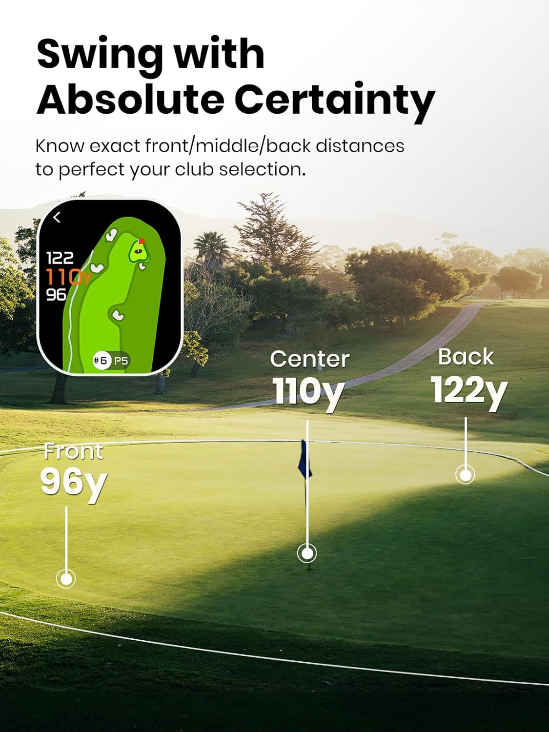 MILESEEY GenePro G1 Touchscreen & GPS-afstandsmeter met hellingshoek, meer dan 43.000 vooraf geïnstalleerde golfbanen, 1300 yards laser-afstandsmeter voor golf met rood en groen display