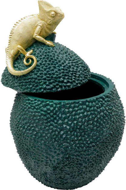 Kare Design deco blik Jackfruit kameleon, groen, 41x26x27 cm, bewaardoos, kameleon motief, handgemaakt, woonkamer