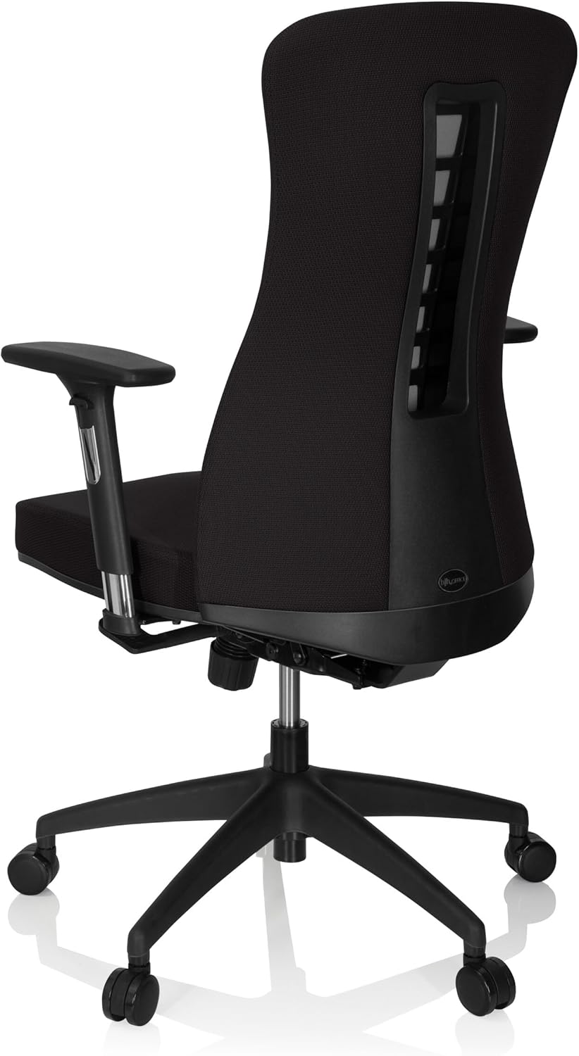 hjh OFFICE Office XT PRO 760010 Professionele bureaustoel van netstof, zwart, met armleuningen, zitdiepte verstelbaar