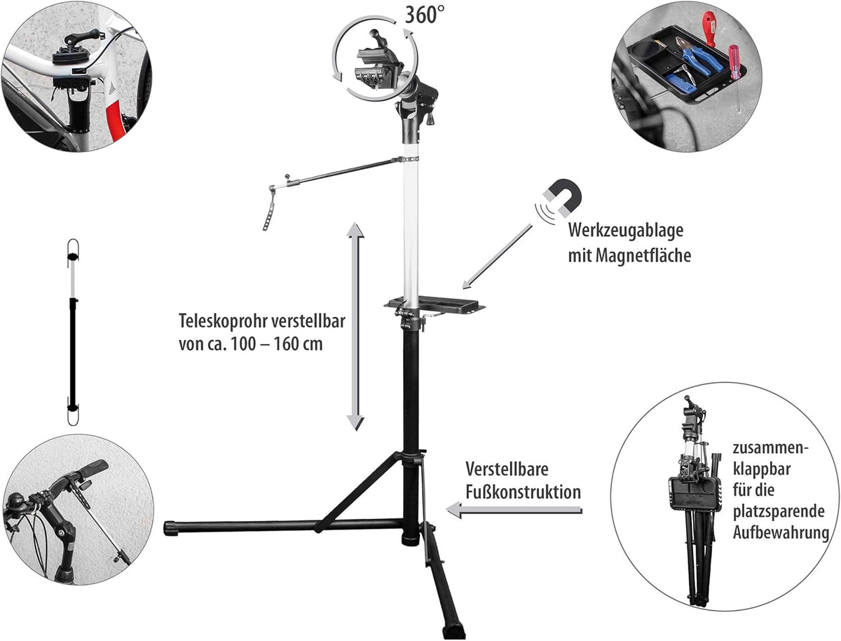 EUFAB 16421 Bicycle Mounting Stand for E-Bikes,Bicycle Stand,Bicycle Racks for E-Bikes,Black - QUORE