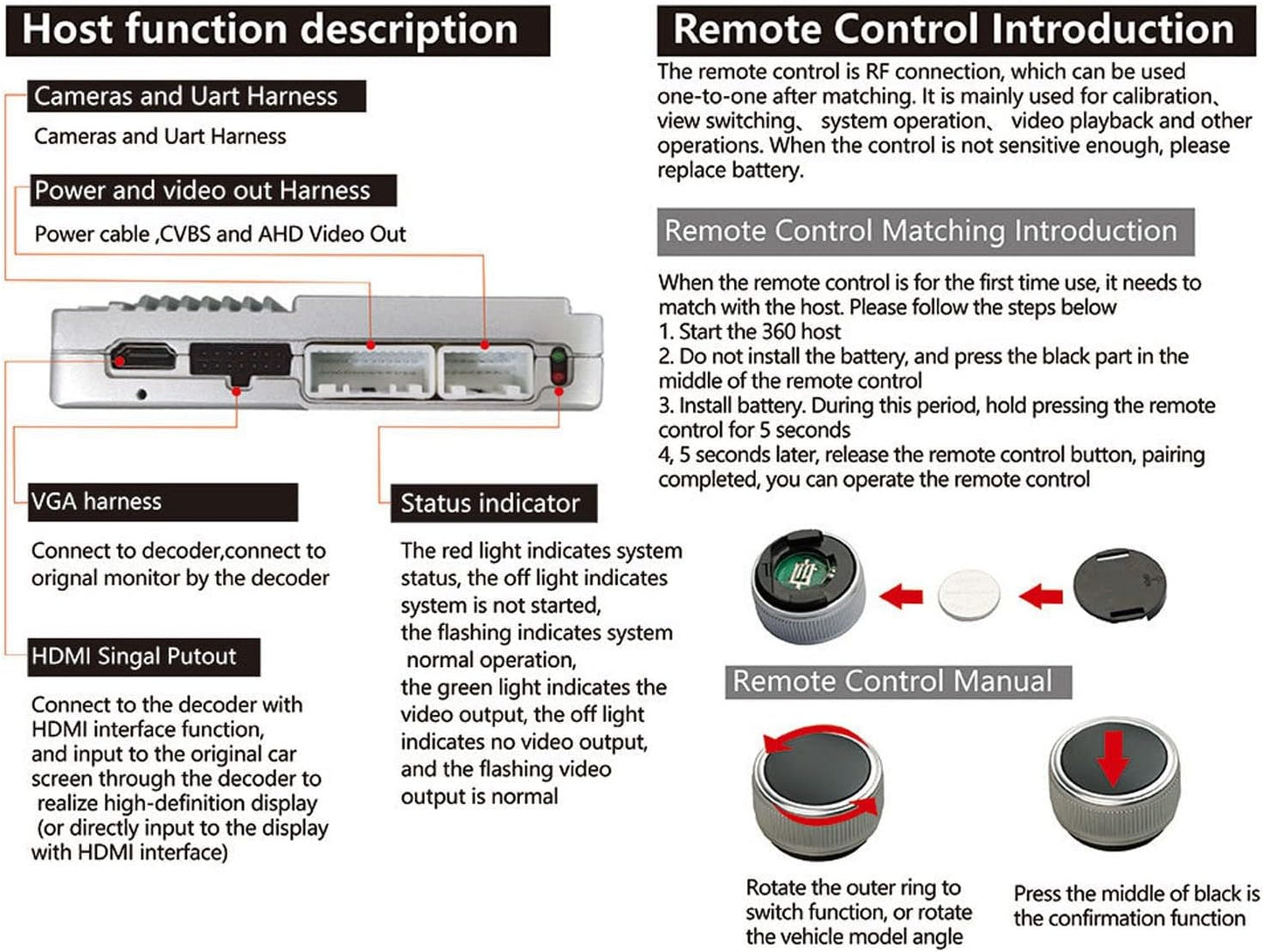 360° Surround View-camerasysteemkit, Fydun Met Voor Achter Links Rechts Back-up Parking 4 weg Camera's Panoramisch Rijden Auto Waterdichte Nachtzichtcamera