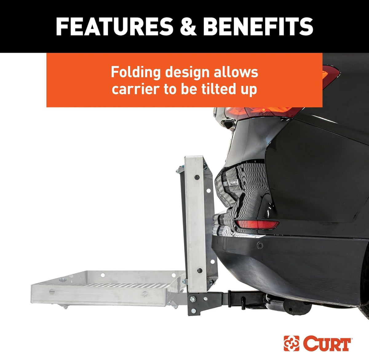 Curt 18100 Aluminium Cargo Carrier met Opvouwbare Schacht - 2 Stuk