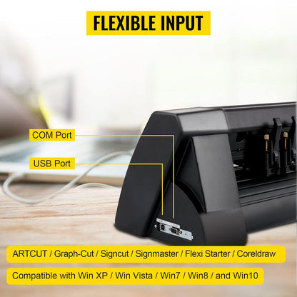 Vinylsnijplotter – Snijplotter – Plottersnijder – Vinylsnijmachine – Stickerplotter – Semi-automatisch met optisch oog voor contoursnijden – 375 mm snijbreedte met LED-display