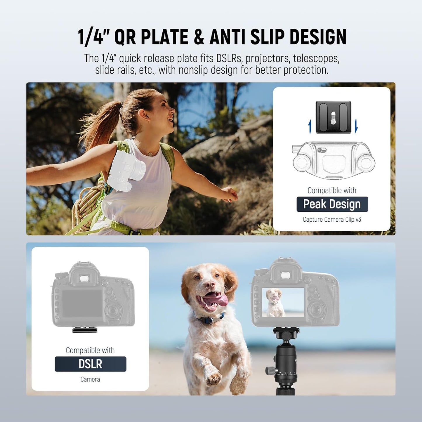 Koolstofvezel Camera Statief Monopod – Reisstatief – Camerastatief – Fotostatief – Videostatief – 360° Kogelkop – Ingeklapt 36,5 Cm, Draagvermogen 6 Kg