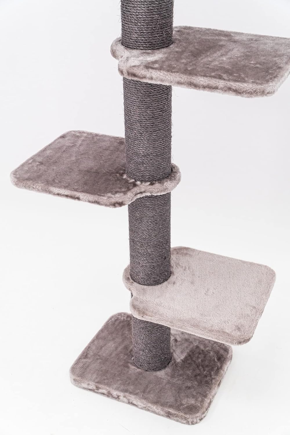 Krabpaal – Kattenboom – Klimpaal – Krabmeubel – Speeltoren – Hoogte 224 cm – Dikke 12 cm Sisalstammen – Kleur Cappuccino