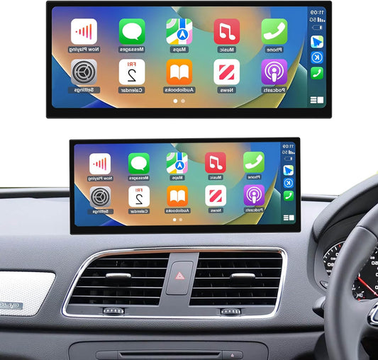 Ninetom Car Radio 12.3 inch Touch Screen with Wireless CarPlay & Android Car for 2013-2018 Audi Q3 with 3G MMI/RMC System, Supports Mirrorlink, Camera, Navigation, Siri, Music - QUORE