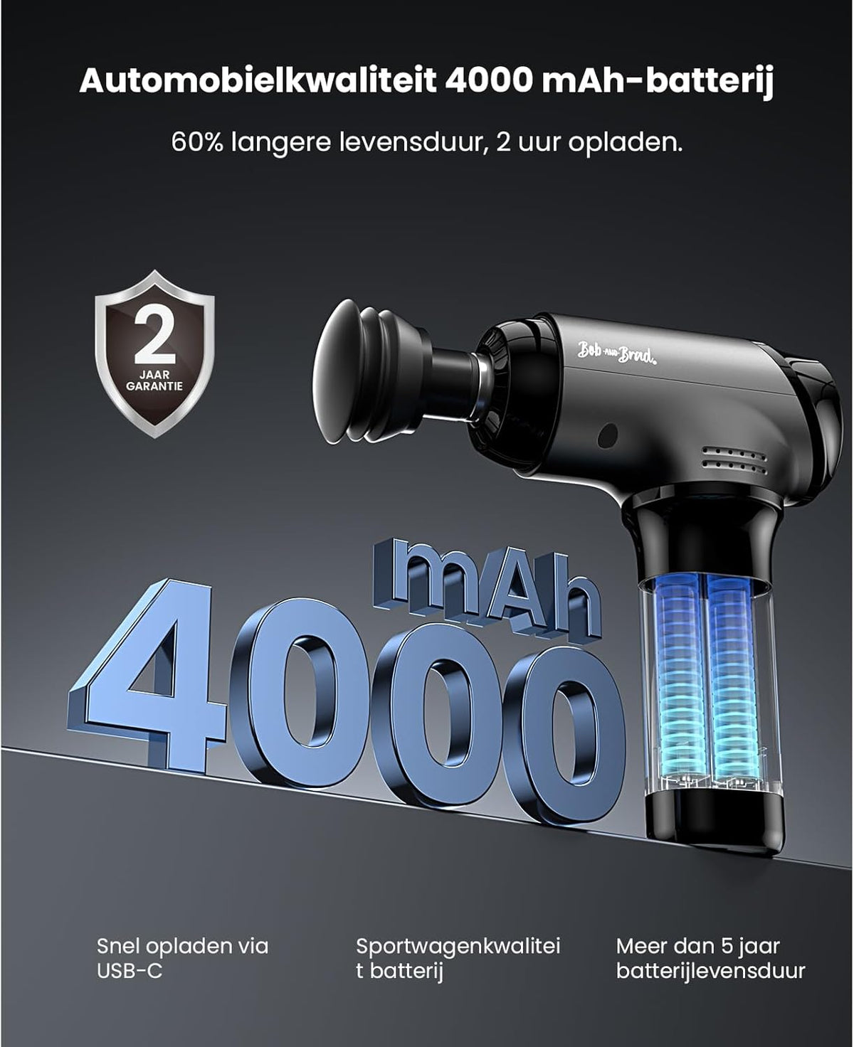 Massagepistool Voor Rug En Spieren – Massage Gun – Massagegeweer – Massageapparaat – Spiermassageapparaat – Met Warmte- En Koudefunctie – 10Mm Amplitude En 4000Mah Accu