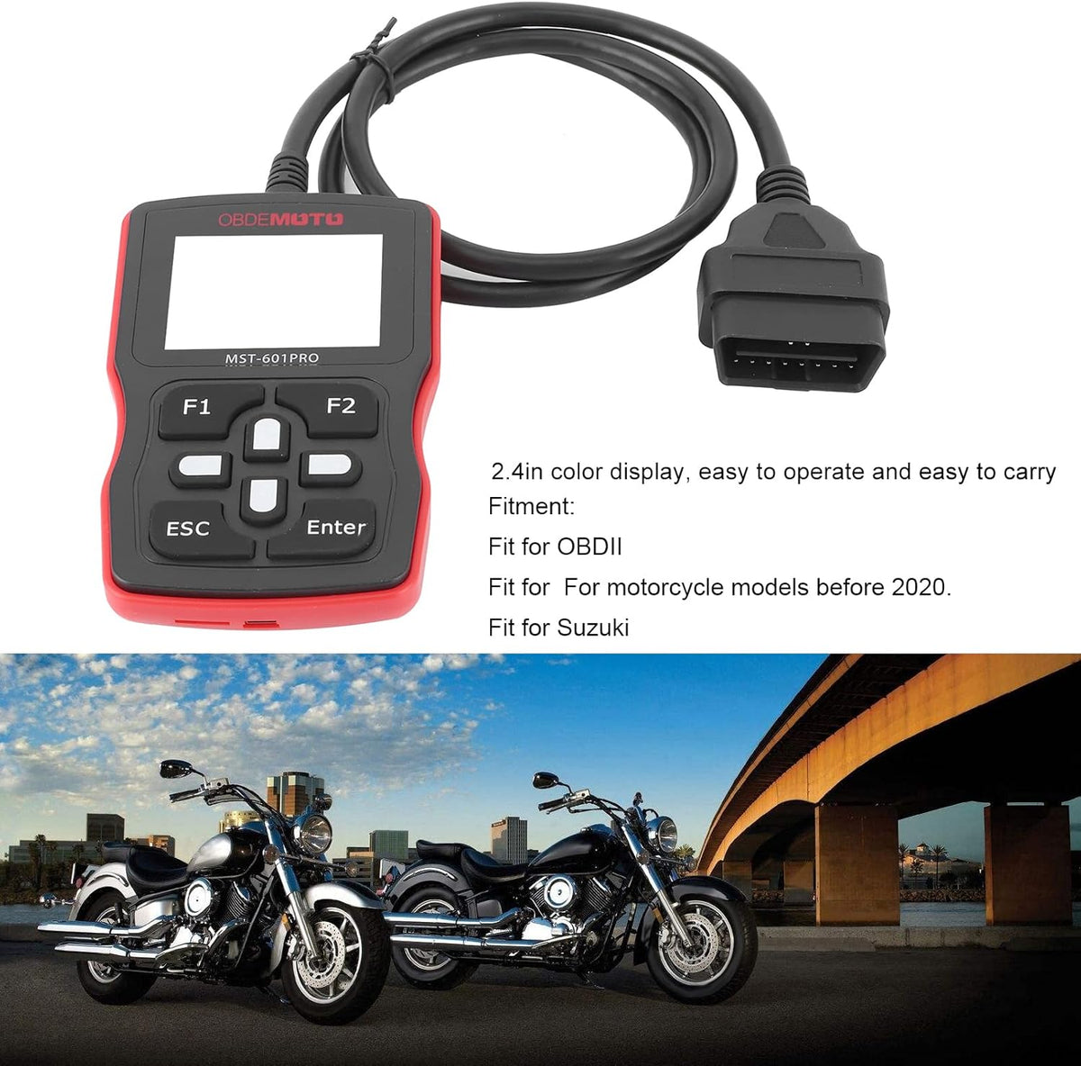 OBD2 Motor Scanner – Auto Diagnose Tool – Foutcode Uitlezer – Motor Error Scanner – Auto Diagnose Scanner – 2,4 Inch Kleurenscherm – Live Data Weergave