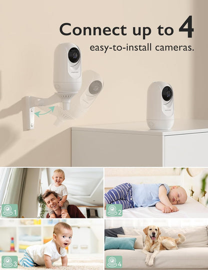 Momcozy Babyfoon Met Camera – 5-Inch HD 1080P Scherm – 5000 mAh Accu – Geen Wi-Fi – Tweerichtingsaudio – VOX-Modus – Nachtzicht – Groothoeklens – 290 m Bereik – BM01