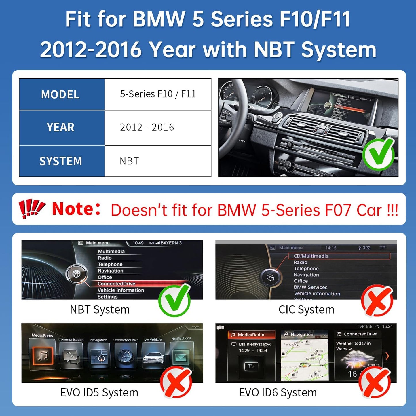 CarPlay Scherm – Touchscreen Display – Multimediascherm – Navigatiescherm – Autodisplay – 12,3 Inch HD IPS – Draadloze Apple CarPlay & Android Auto