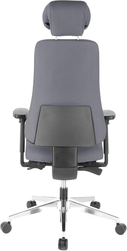 HJH Office, Pro-Tec 400, bureaustoel, directiestoel, stof, aluminium gepolijst antraciet