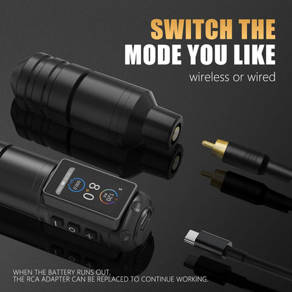 Ambition Ninja Pro Tattoomachine - Intelligente facturering, kernloze motor rotary cartridge pen duale 2000mAh voeding voor professionals én beginners