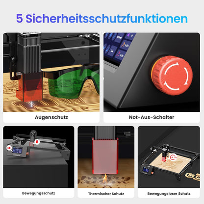 Longer 10 W lasergraveermachine & cutter – upgrade editie met 24.000 mm/min, 3,5 inch kleuren-touchscreen, offline app, voor metaal/glas/hout DIY