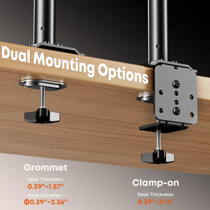 Monitorhouder voor 4-monitoren 17 inch - 27 inch - monitor tafelhouder voor led-lcd-schermen, in hoogte verstelbare monitorhouder boven elkaar monitorhouder, 10 kg per arm, VESA 75/100, zwart