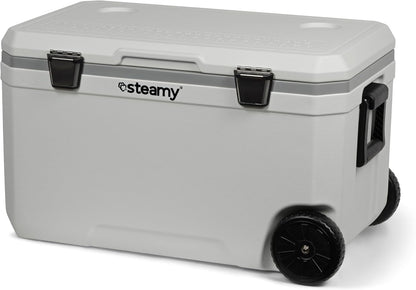 Steamy Marine 70, Roller koelbox met wielen, 70 liter, wit