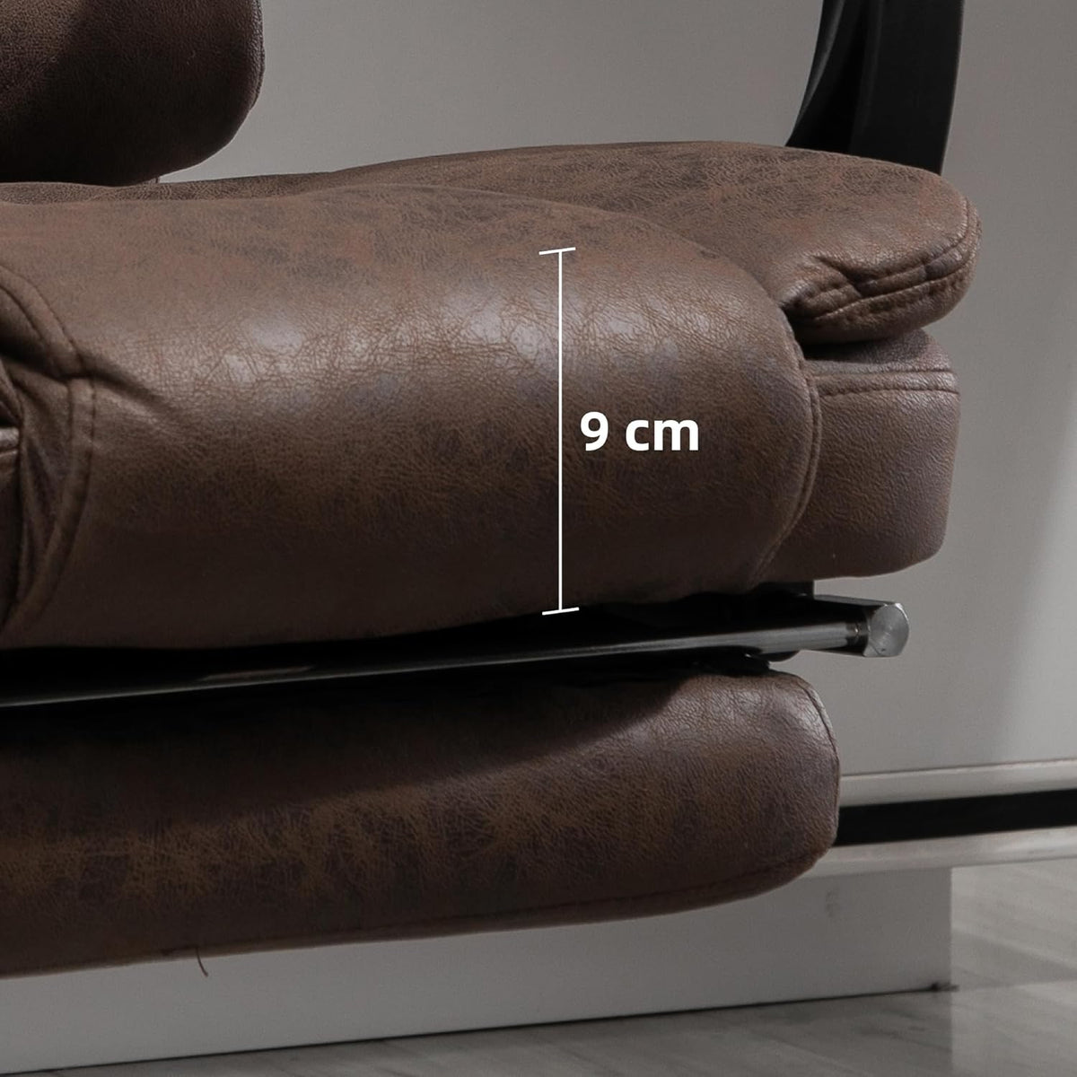 Vinsetto Bureaustoel, massage, verwarmd, bureaustoel, ergonomisch, in hoogte verstelbaar, rugleuning kantelbaar, microvezeldoek, bruin