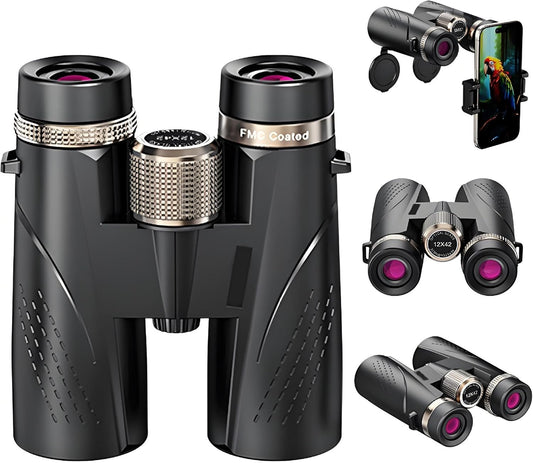 verrekijker, met BAK4-prisma's en FMC-coating, verrekijker voor volwassenen, high-definition, geschikt voor vogels spotten, wandelen, concerten en reizen.