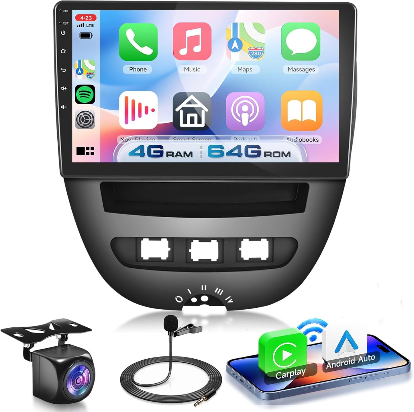 Android 15 Autoradio – Multimedia Speler – Navigatiesysteem – Car Stereo – Touchscreen Radio – 10.1 Inch HD Scherm – Draadloze CarPlay & Android Auto