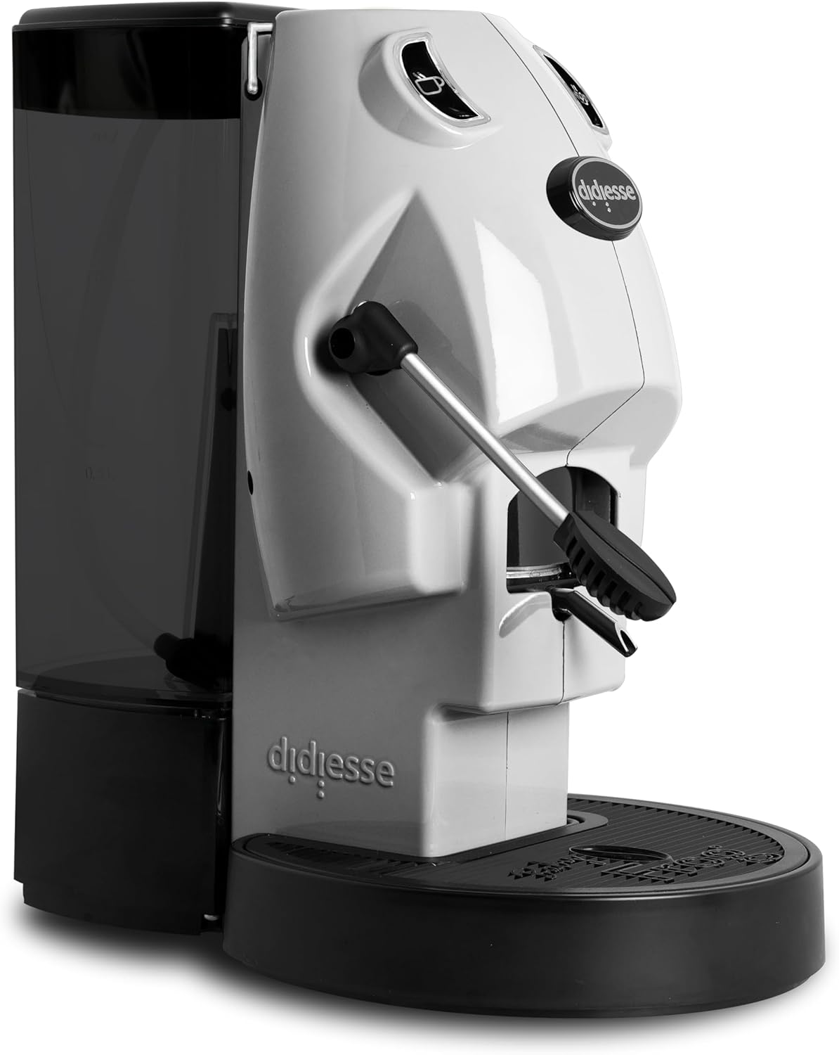 Didiesse Baby Frog Coffee & Tea Koffiezetapparaat voor pads, met melkopschuimer en dubbele padhouder voor koffie en thee, laag verbruik 650 W, warmwaterdispenser (wit)