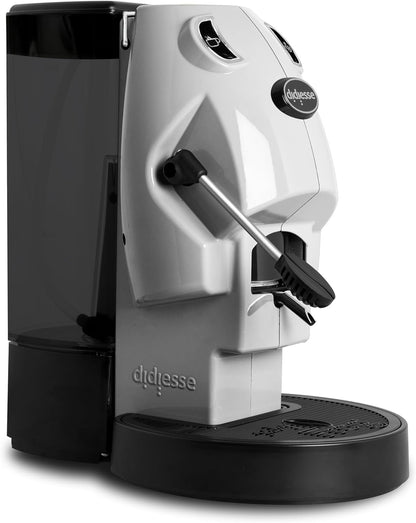 Didiesse Baby Frog Coffee & Tea Koffiezetapparaat voor pads, met melkopschuimer en dubbele padhouder voor koffie en thee, laag verbruik 650 W, warmwaterdispenser (wit)