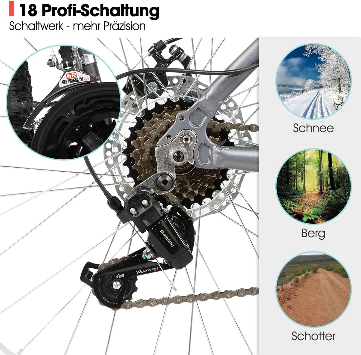 Hiland Mountainbike, 27,5 inch, 18 versnellingen, verende vork, aluminium frame, schijfrem voor mannen en vrouwen, MTB oranje fiets