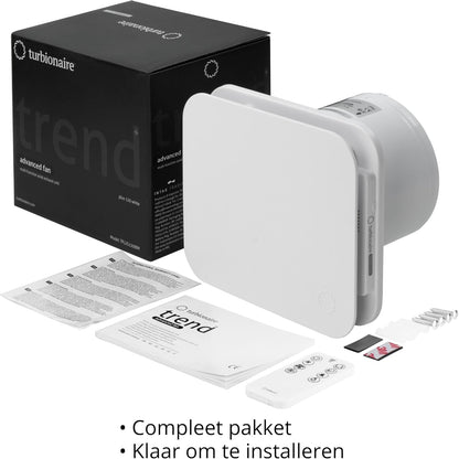 Turbionaire Trend Plus 120 mm Ventilator/Badkamerafzuiger – Afstandsbediening, 7 Snelheden + Boost, Timer, 25 dB, 5,5 W, Multifunctioneel, Anti-Vocht & Schimmel, 3 Jaar Garantie