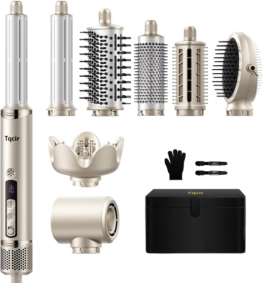 Air Styler & Haardroger – Föhnborstel – Krulborstel – Stylingborstel – Haarstyler – 8-In-1 Met Opbergkoffer – Automatische Krulfunctie