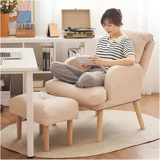Relaxfauteuil – Relaxstoel – Leunstoel – Fauteuil – Zitstoel – Verstelbare Rugleuning – Hoogwaardige Velvet Bekleding – Inclusief Voetenbank – Stevig Stalen Frame – Wit