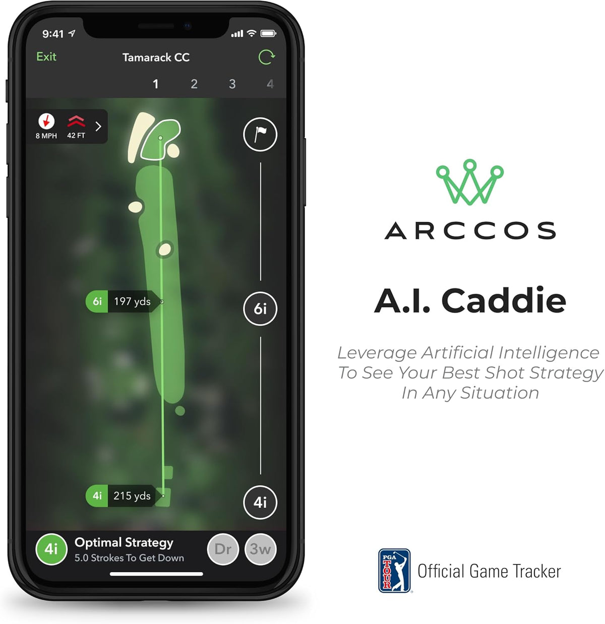 Arccos Golf Smart Sensors Swing Trainer Aid - allereerste AI aangedreven GPS-afstandsmeter Gen 3+