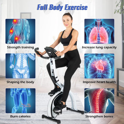 Hometrainer – Fitnessfiets – Trainingsfiets – Indoor Bike – Fietsapparaat – Inklapbaar Ontwerp – 8 Verstelbare Magnetische Weerstanden – LCD Display Met Hartslagmeter