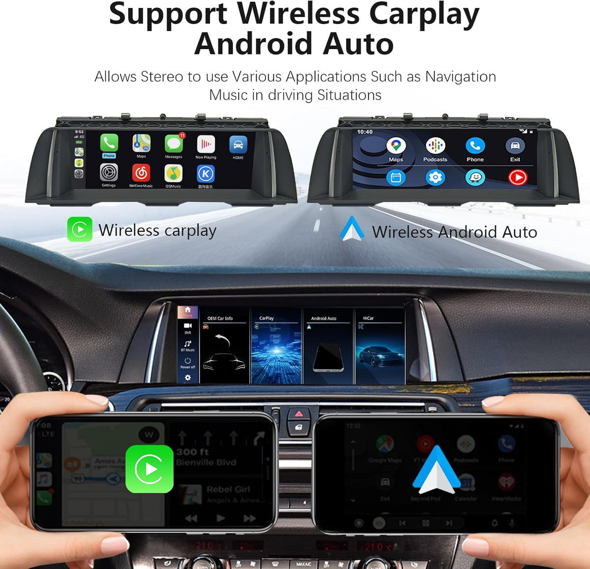 10,25 Inch Multimedia Speler – Autoradio – Touchscreen Navigatiesysteem – CarPlay Interface – Android Auto Module – Draadloze Connectiviteit – Dual Systeem – Geïntegreerde DSP Geluidsprocessor