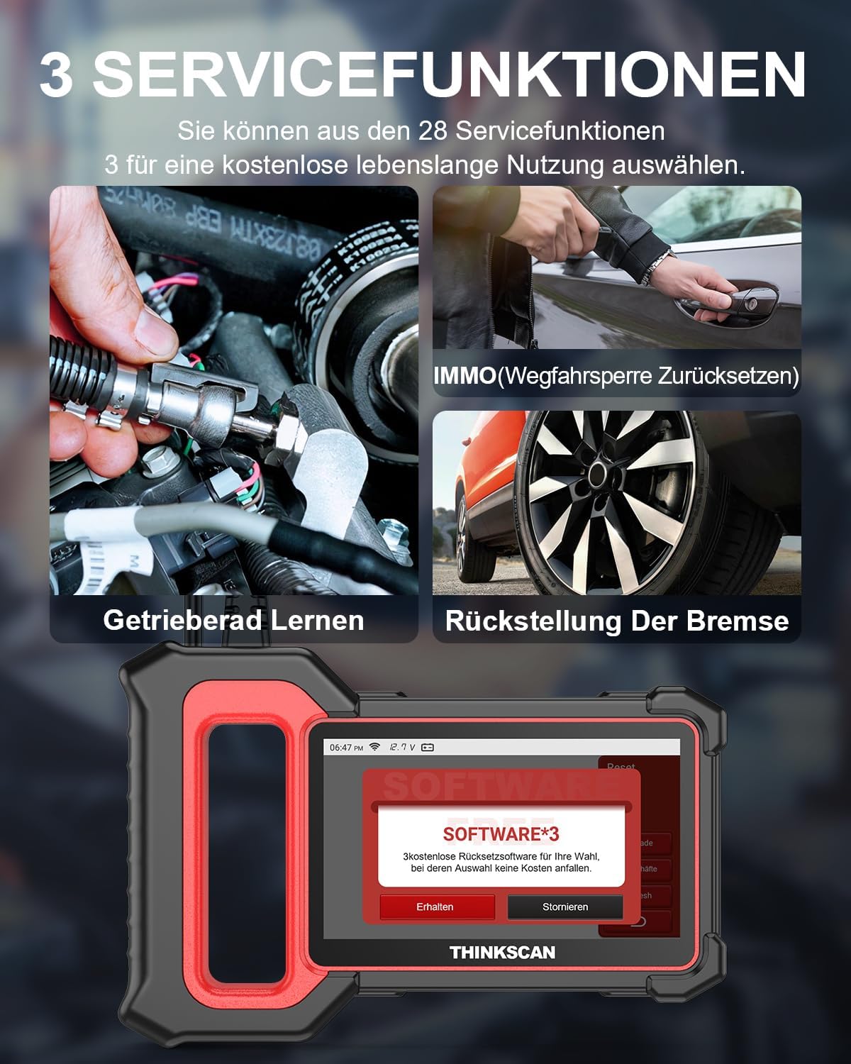 OBD2 Diagnoseapparaat – Auto Uitleesapparaat – Foutcode Lezer – Scan Tool – Diagnose Scanner – 5 Systeemdiagnoses – Automatische VIN-Scan – Gratis Levenslange Updates – 5 Inch Touchscreen – Android 7.0