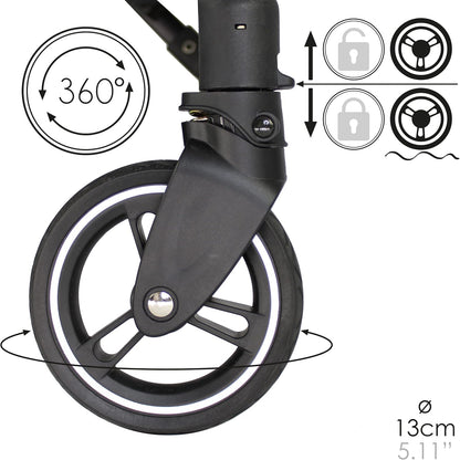 Boodschappentrolley Grijs – Winkelwagen – Winkelwagentje – Boodschappenwagen – Boodschappenkar – Tot 25 Kg Draagvermogen – 4 Draaibare Wielen